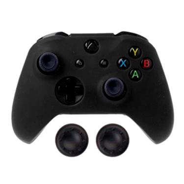 Imagem de Capa Capinha Case Skin Compatível com Controle Joystick do Xbox One S X Protetora Anti Impacto Queda Silicone Alta Proteção (Preto)