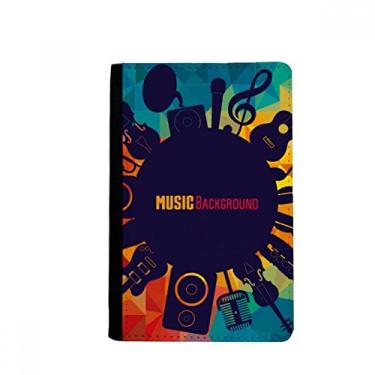 Imagem de Instrumentos musicais ilustração azul louco porta-passaporte Notecase Burse carteira capa para cartão, Multicolorido.
