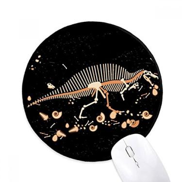 Imagem de DIYthinker Tapete de rato de ossos de grama de dinossauro tapete redondo para computador