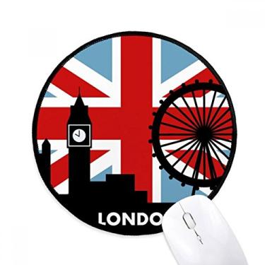 Imagem de DIYthinker Britain Union Jack London Eye Big Ben Flag UK Mouse Pad Desktop Office Tapete Redondo para Computador