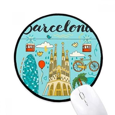 Imagem de DIYthinker Barcelona Espanhola Sagrada Família Mouse Pad Desktop Escritório Tapete Redondo para Computador