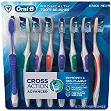 Imagem de Escova de dentes avançada Oral-B Pro-Health Cross Action, pacote com 8, 8 Count (Pack of 1)