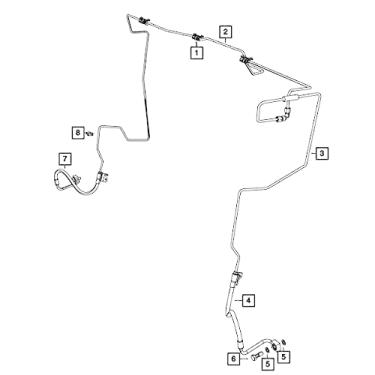 Imagem de Mopar Mangueira hidráulica de freio 68323584AA (dianteiro esquerdo) Dodge Durango Jeep Grand Cherokee