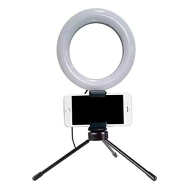 Imagem de Ring Light De 6 Polegadas 16cm Com Tripé E Suporte Para O Celular Pequeno De Mesa Com 3 Tons De Luz E Intensidades Branco Quente Frio E Neutro Para Maquiagem Foto Video LINHA PREMIUM SYANG