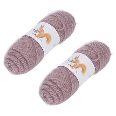 Imagem de Lã macia e leve Produção DIY 2 fios de crochê cor camelo Lã macia e confortável para um suéter Lenço Luvas Feltro