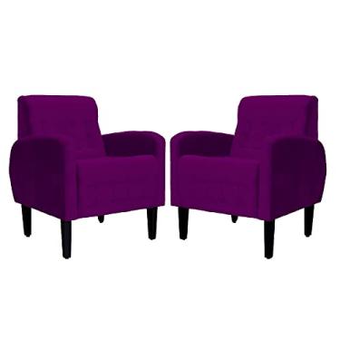 Imagem de Kit 02 Poltronas Decorativa Luiza Para Escritório Veludo Cores - DS Estofados