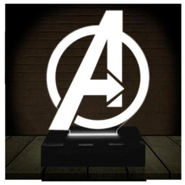 Imagem de Luminária Led 3D  Vingadores Avengers  Abajur 16 Cores + Controle - 3D