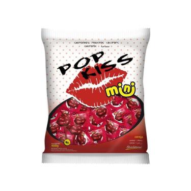 Imagem de Pirulito Pop Kiss Mini Cereja Pacote C/50unid. - 200g