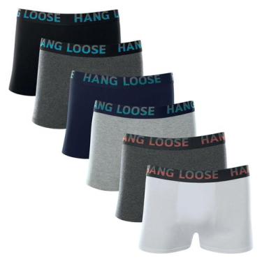 Imagem de Kit Com 6 Cuecas Boxer Cotton Elástico E Algodão Hang Loose