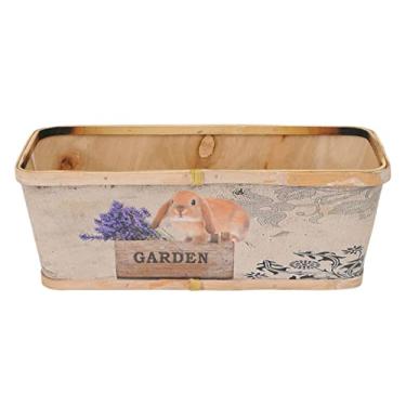 Imagem de Cachepot Jardineira Vintage de Madeira 33X15X12CM