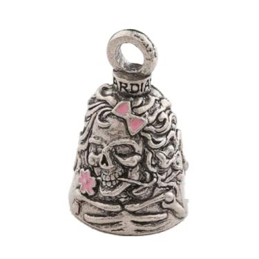 Imagem de Acessório de motocicleta Lady Skull com sino de guarda esmaltado rosa