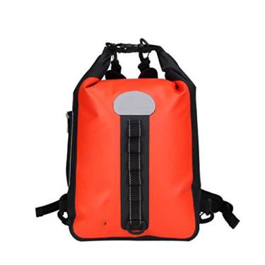 Imagem de Saco impermeável de PVC impermeável com alça de ombro ajustável perfeita para caiaque, canoagem, canoagem, pesca, rafting, natação, camping, snowboard, resistente, desgaste