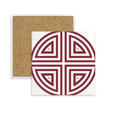 Imagem de Porta-copos tradicionais chineses com símbolo quadrado, porta-copos e subplacas, pedra isolante