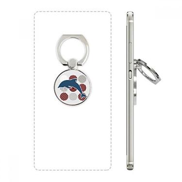 Imagem de Suporte de anel de telefone com desenho de círculo de golfinho com alça ajustável