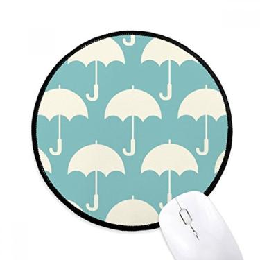 Imagem de Guarda-chuva branco padrão meteorológico mouse pad desktop escritório tapete redondo para computador
