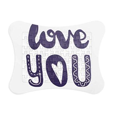 Imagem de Love You Linda citação de escrita à mão, moldura de quebra-cabeça de papel para casa