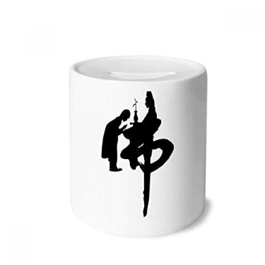 Imagem de DIYthinker Caixa de moedas de cerâmica monge guanyin da cultura religião alfandegária presente de cofrinho