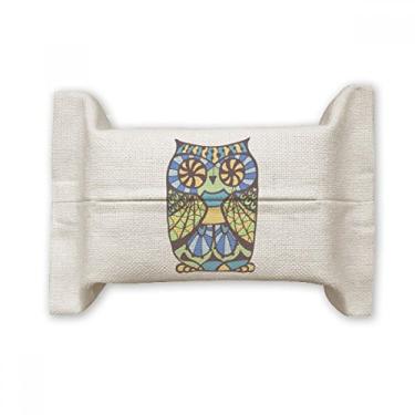 Imagem de Bolsa decorativa de linho de algodão para lenços faciais de coruja