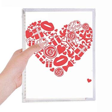 Imagem de Dia dos Namorados Coração Vermelho Rosa Presente Love Caderno Folhas Soltas Diário Recarregável Diário Papelaria