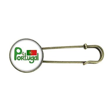 Imagem de Broche de metal retrô com estampa verde da bandeira nacional de Portugal