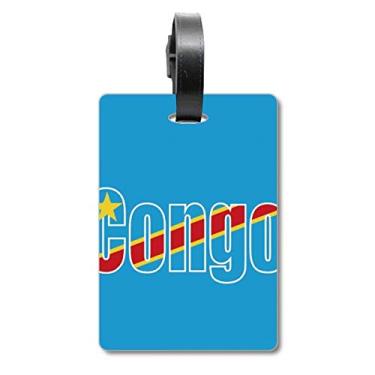 Imagem de Etiqueta de mala com nome da bandeira do Congo com etiqueta para cartão de bagagem