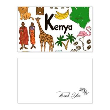 Imagem de Kenya Landscap Animals Bandeira nacional cartão de agradecimento aniversário aniversário saudações casamento agradecimento