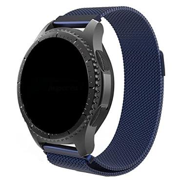 Imagem de Pulseira 22mm Magnética Milanese compatível com Samsung Galaxy Watch 3 45mm - Galaxy Watch 46mm - Gear S3 Frontier - Amazfit GTR 47mm - Marca Ltimports (Azul)