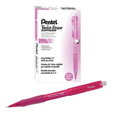 Imagem de Pentel Lapiseira Twist-Erase Express, 0,7 mm, corpo rosa, caixa com 12 (QE417P)