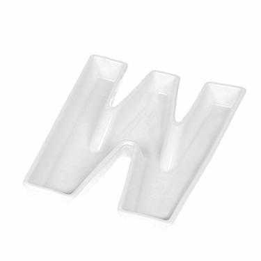Imagem de Pratos e pratos de cerâmica para doces e nozes, decoração de festa de casamento, Branco, Letter W, 1
