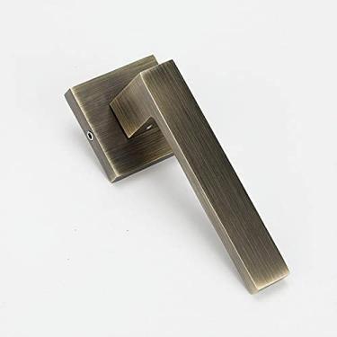 Imagem de Porta invisível preto ciano escuro maçaneta de fundo de TV parede de um lado maçaneta sólida de porta de madeira sem fechadura, bronze largo