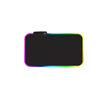 Imagem de Domary Tapete para Mouse de Jogo Grande Mouse Pad Gamer LED RGB Abstrato Multicolorido com Iluminação RGB e Luminoso e Material liso e translúcido