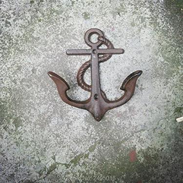 Imagem de GUIPAIHAI Gancho de parede decorativo rústico de ferro fundido com 2 cabides para decoração de parede de jardim de casa