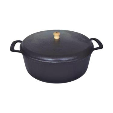 Imagem de Caçarola Alça Fixa e Tampa de Ferro Fundido 38cm 14Litros