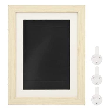 Imagem de Molduras de Arte para Crianças, Telas de 10 X 1 X 13,4 pol. Imagem de Arte DIY, Moldura de Abertura Frontal, Exibição de Arte Horizontal e Vertical para Desenhos Infantis (Madeira)