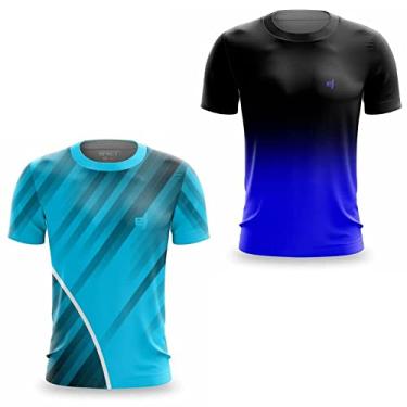 Imagem de Kit 2 Camiseta Masculina Fitness Academia Esportiva Dry UV Beach Tennis Musculação Treino Gênero:Masculino;Cor:Roxo;Tama