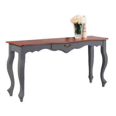 Imagem de Aparador de Sala 156cm com Pés Luis XV e 1 Gaveta 70812 Linz Móveis - Cinza/Imbuia 