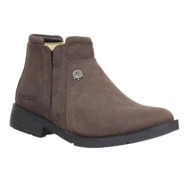 Imagem de Botina Feminina Bico Redondo Marrom Zebu 27781