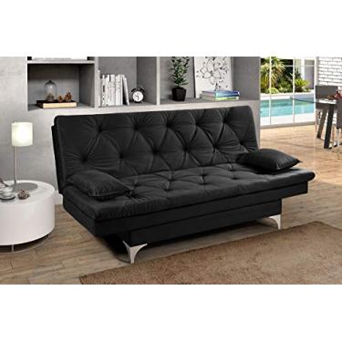 Imagem de Sofá Cama Áustria Reclinável Tecido Suede Cor:Preto