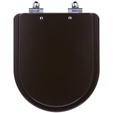 Imagem de Tampa de Vaso Sanitário com Amortecedor Carrara Marrom Fosco para Bacia Deca