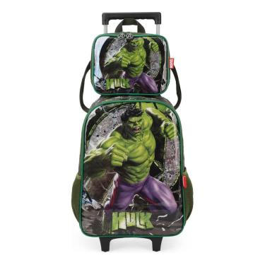 Imagem de Kit Mochila Infantil Com Lancheira Hulk Verde - Luxcel