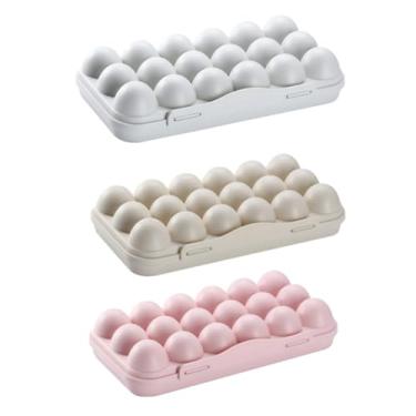 Imagem de Uonlytech 3 Pçs Caixa De Armazenamento De Ovos Geladeira Caixas De Armazenamento De Ovos Caixa De Armazenamento De Ovos Geladeira Suporte De Ovos De Plástico Recipientes De Geladeira