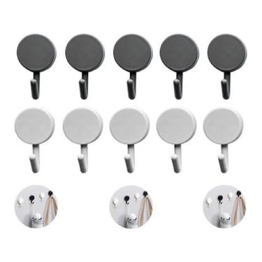 Imagem de Kit 10 Ganchos Adesivos Organizador Sem Furos Suporte De Parede Conjunto de Ganchos autocolante dupla face Pano De Prato Cozinha