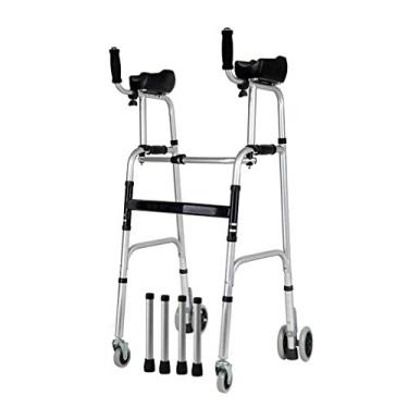 Imagem de Andarilho padrão Andador rolante com 4 rodas Rolador dobrável para idosos Idosos - Auxiliares de caminhada Leve suporta até 440 libras Compacto ajustável Duplique o conforto hopeful