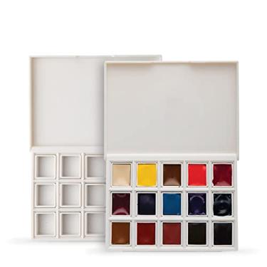 Imagem de DANIEL SMITH Aquarela feita à mão, meia panelas, conjunto definitivo de mistura com 15 formas de aquarela, 15 formas vazias, 2 estojos de viagem de plástico (total de 32 peças) 285650009
