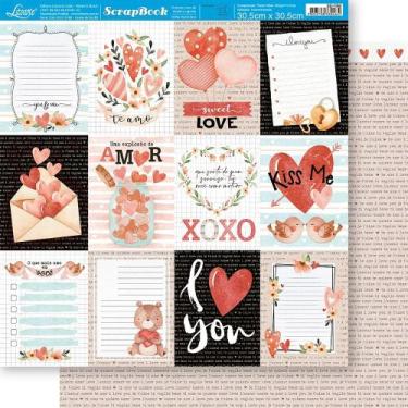 Imagem de Papel Scrapbook Dupla Tags Amor Sd-1186 30,5X30,5cm Litoarte