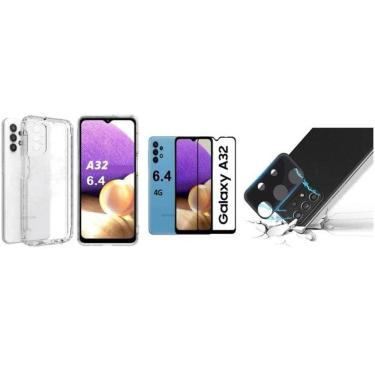 Imagem de Kit Capa Reforçada Samsung Galaxy A32 4G + Película Vidro 3D