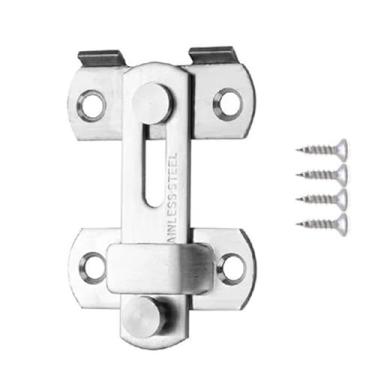 Imagem de Ferragens de fechadura de porta de aço inoxidável, trava de trava de parafuso de porta de segurança deslizante para armário, banheiro, cerca de madeira