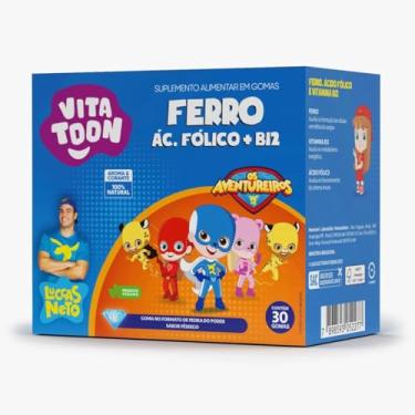 Imagem de VitaToon Ferro Acido Folico + Vitamina B12 30 Gomas Sabor Pessego Maxinutri