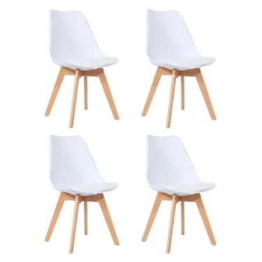 Imagem de Kit 4 Cadeiras para Sala de Jantar Siena Branco