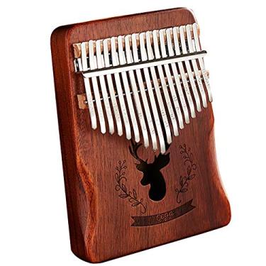 Imagem de Kalimba de 17 teclas, piano de polegar de dedo marimba, teclado de percussão de dedo com bolsa de piano de martelo de afinação, (18 cm x 13 cm) retrô